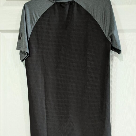 Spyder Active Men's Color Block Sport Top Small, Black Gray with Red Accents - Picture 7 of 11